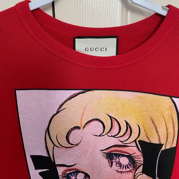 Gucci Sweaters | Authentic Rare Gucci Anime Print Knit Red Sweater